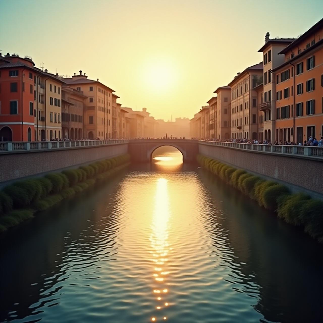 Vista del biondo Tevere vicino a Lungotevere dei Tebaldi a Roma